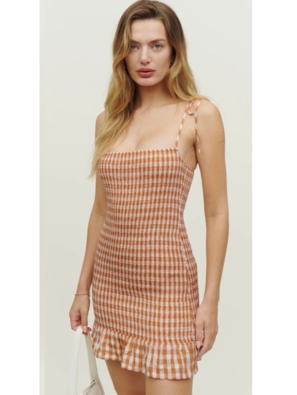 Reformation Gemini Gingham Mini Dress New Large